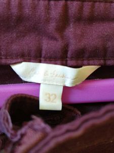 Burgundy Zip Detail Pants