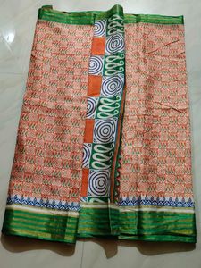 Vintage Style Block Print Saree
