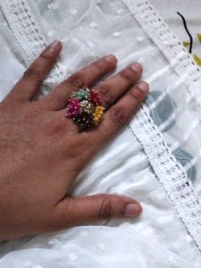 Pearl Designed Colourful Ring