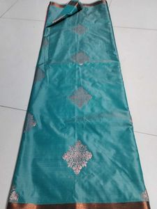Sea green soft silk saree