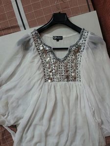 (50%)Price Drop🥳White Tunic Cum Dress🤍