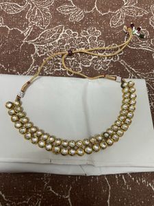 Gold Kundan Necklace &amp; Earring Set