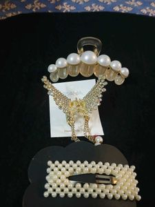 Pearl & Crystal Hair Clip Set
