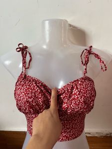 Cute Floral Tie Up Corset Top ❤️🌸