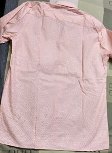 Peter England Men Peach Printed Cotton Mix Shirt