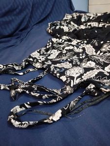 Black Flower Print Sundress