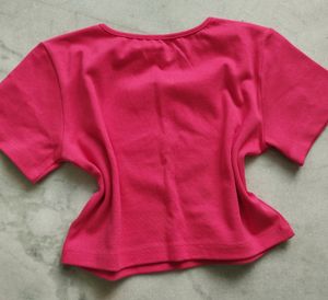 Mushroom Pink Cropped Baby Tee
