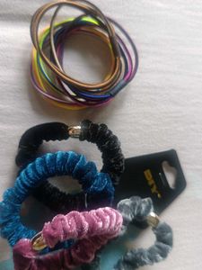 Combo Offer Of 7 Velvet Hair Tie Set - DIY Brand