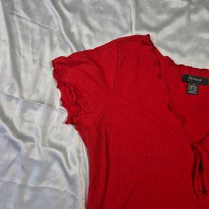 Hot Red Oversized Crop Top