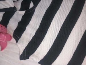 B&amp;W Striped Crop Top