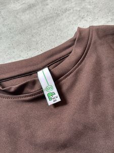 Brown Fitted Long Sleeve Top