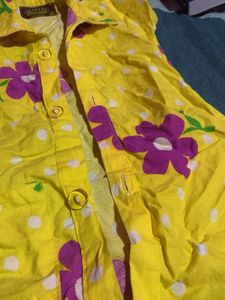 Cute Yellow Floral Kids Top