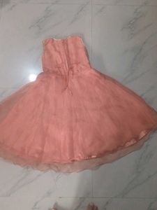 Peach Colored Dress with Embroidery