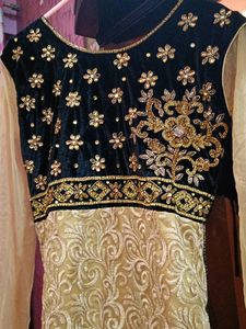 Heavy Embroidery Stone Work With Latkan