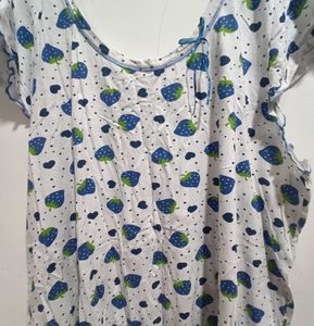 Strawberry Print Night Dress