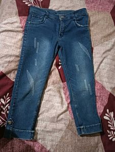 Blue Denim Capri Jeans