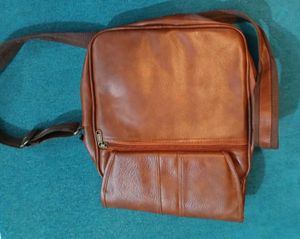Vintage Brown Leather Crossbody Bag