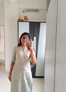 Beautiful Silver Straight Kurti
