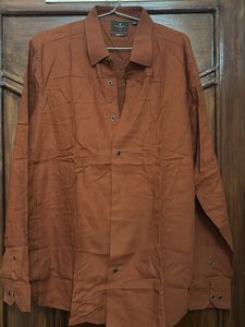 Rust Brown Modern Fit Long Sleeve Shirt