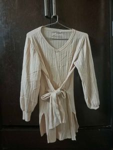Cream Wrap Dress Aesthetic - Size XS To Large