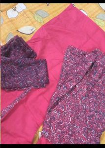 3 Piece Dark Pink shaded Kurta Set