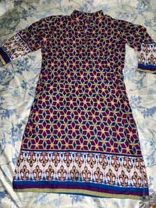 Blue Highneck Kurti