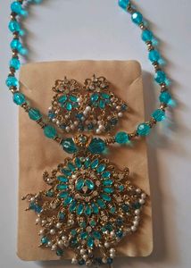 Teal Beaded Jewelry Set