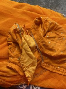 Orange Embellished Dupatta
