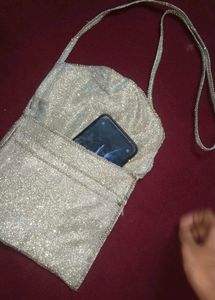 Sparkly Silver Sling Bag