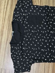 Patterned Black Pocket Tee