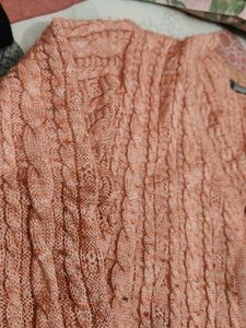 Peach Knit Cardigan