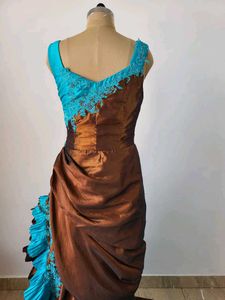 Unique Brown &amp; Turquoise Gown