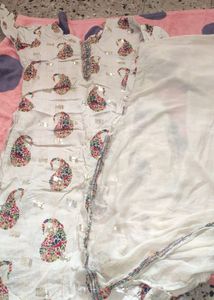 Cotton Top Nd Shiffon Dupatta No Bottom