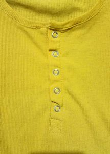 Mustard Ribbed Long Sleeve Top