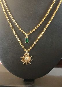 Dual Sun And Topaz Layered Chain