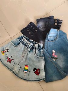Combo Of 2 Girls Jean And Skirt