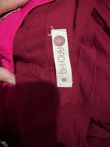 Pink and maroon Kurta Set