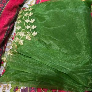 Elegant Green organza Dupatta