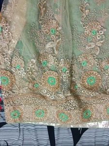 Green Embellished Saree