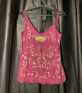 Floral Embroidered Tank Top
