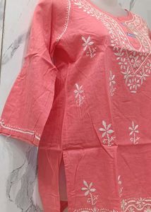 Elegant Peach Embroidered Kurta