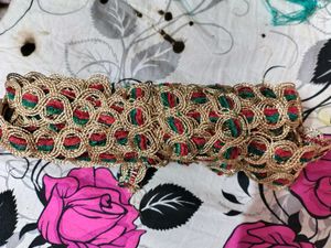 Very Beautiful Golden Green Red Lace