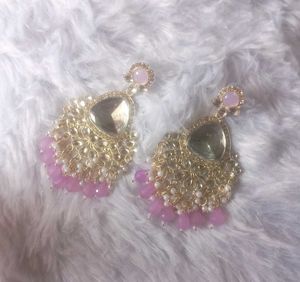 Purple Chandbali Earrings