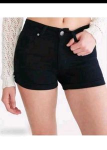 Black Denim Shorts