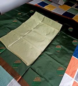 Green Embroidered Silk Fabric