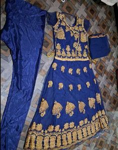 🔥🔥Sale💥💃 Blue Full Havy Work One Piece Gown.