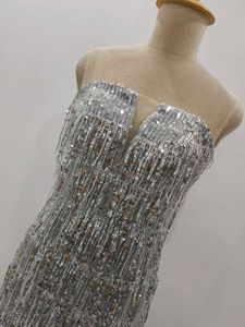 Stunning Silver Sequin Gown