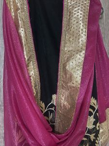 Embroidered Black Saree