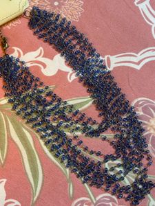 Blue Beaded Layered Necklace