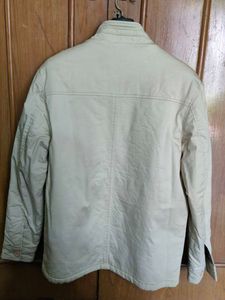Branded Denim Cream Color Woolen Jacket 42 size